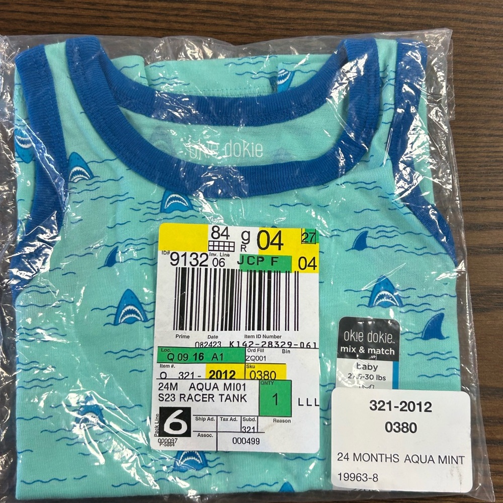 Okie Dokie Blue Matching Set with Stripes